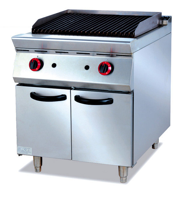 Gas Lava Rock Grill with Cabinet