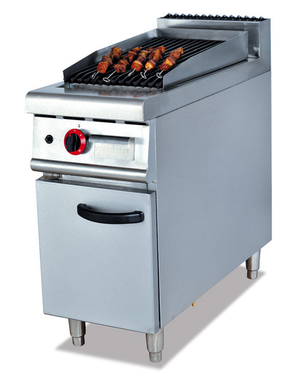 Gas Lava Rock Grill with Cabinet