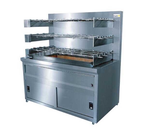 Commercial large charcoal chicken rotisserie