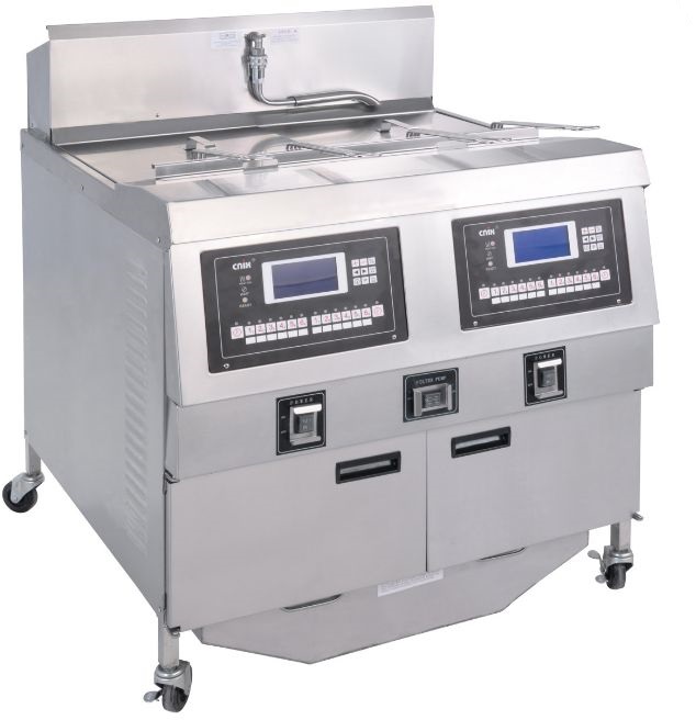 High quality compuer control double tank gas chips fryer