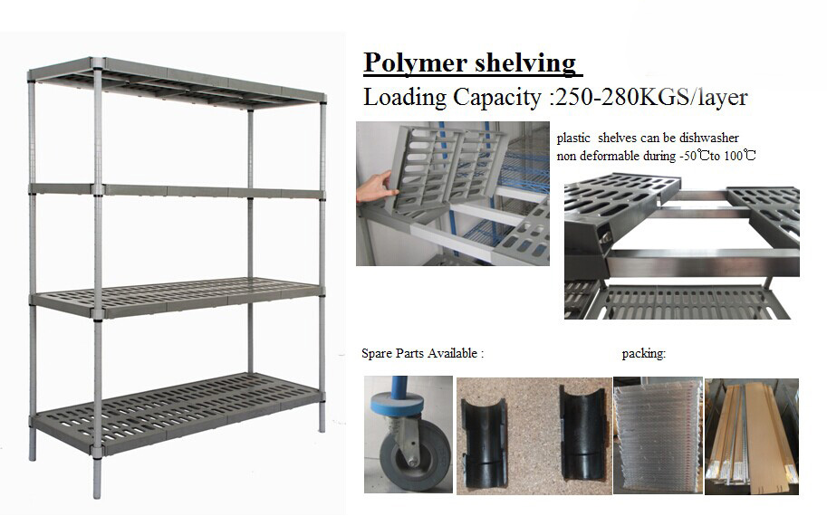 Commercial heavy duty cool room plastic coated wire shelving